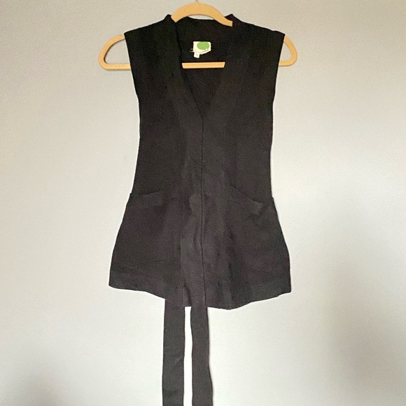 Anthropology thick knit top with pockets and tie for waist - Picture 1 of 3